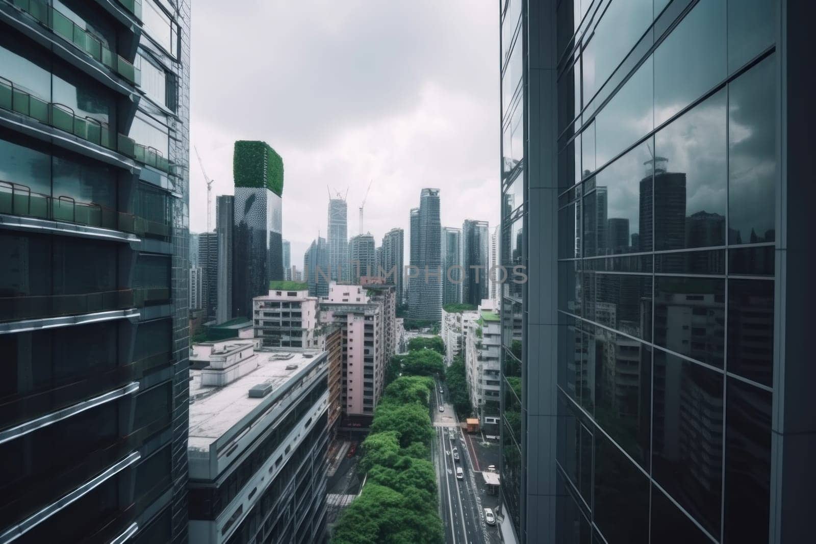 The view of the urban buildings is beautiful landscape.