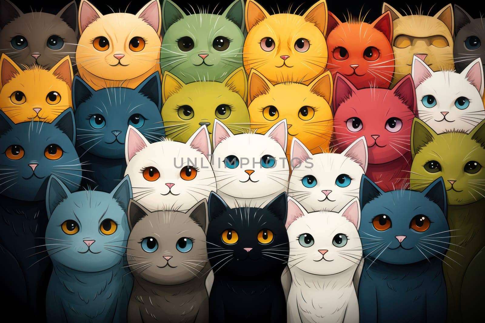 Cats seamless pattern wallpaper Generative AI.