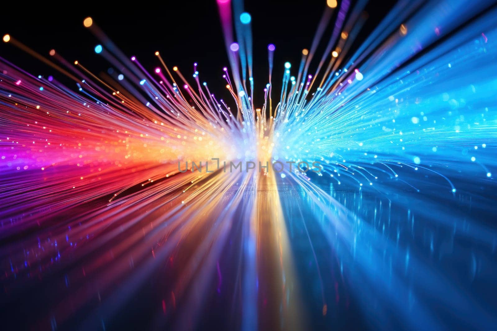 fiber optic speed line, image of modern city network communication concept.