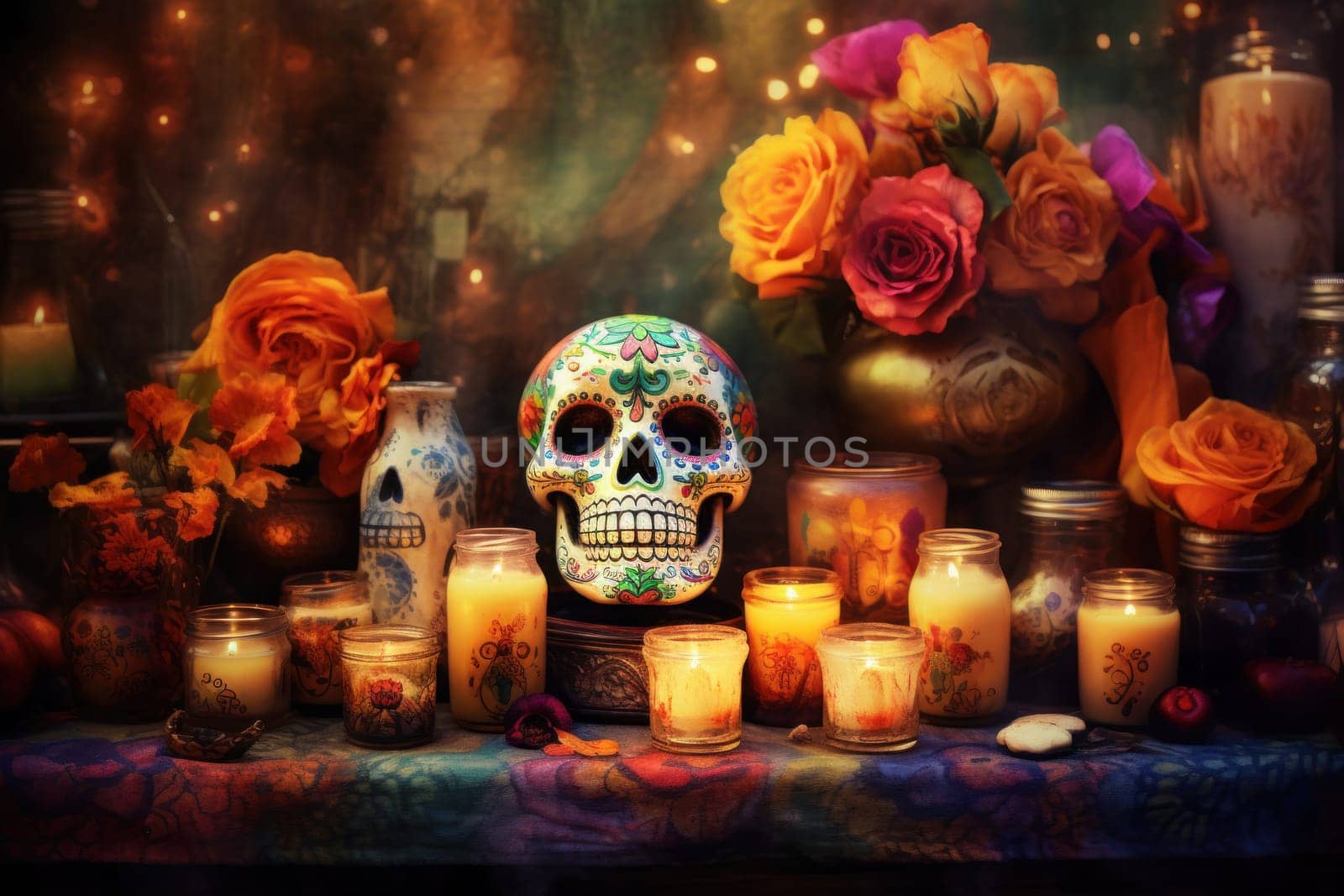 Photo of Day of the dead concept background.