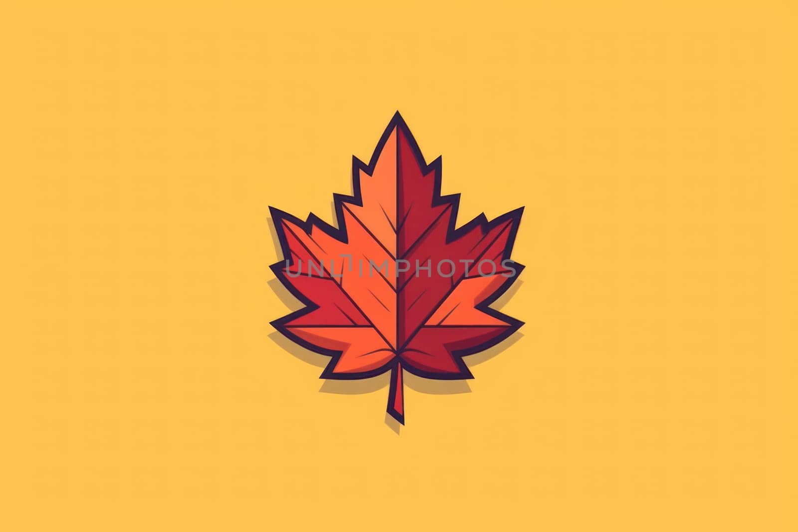 Simple flat Design of autumn Generative AI.