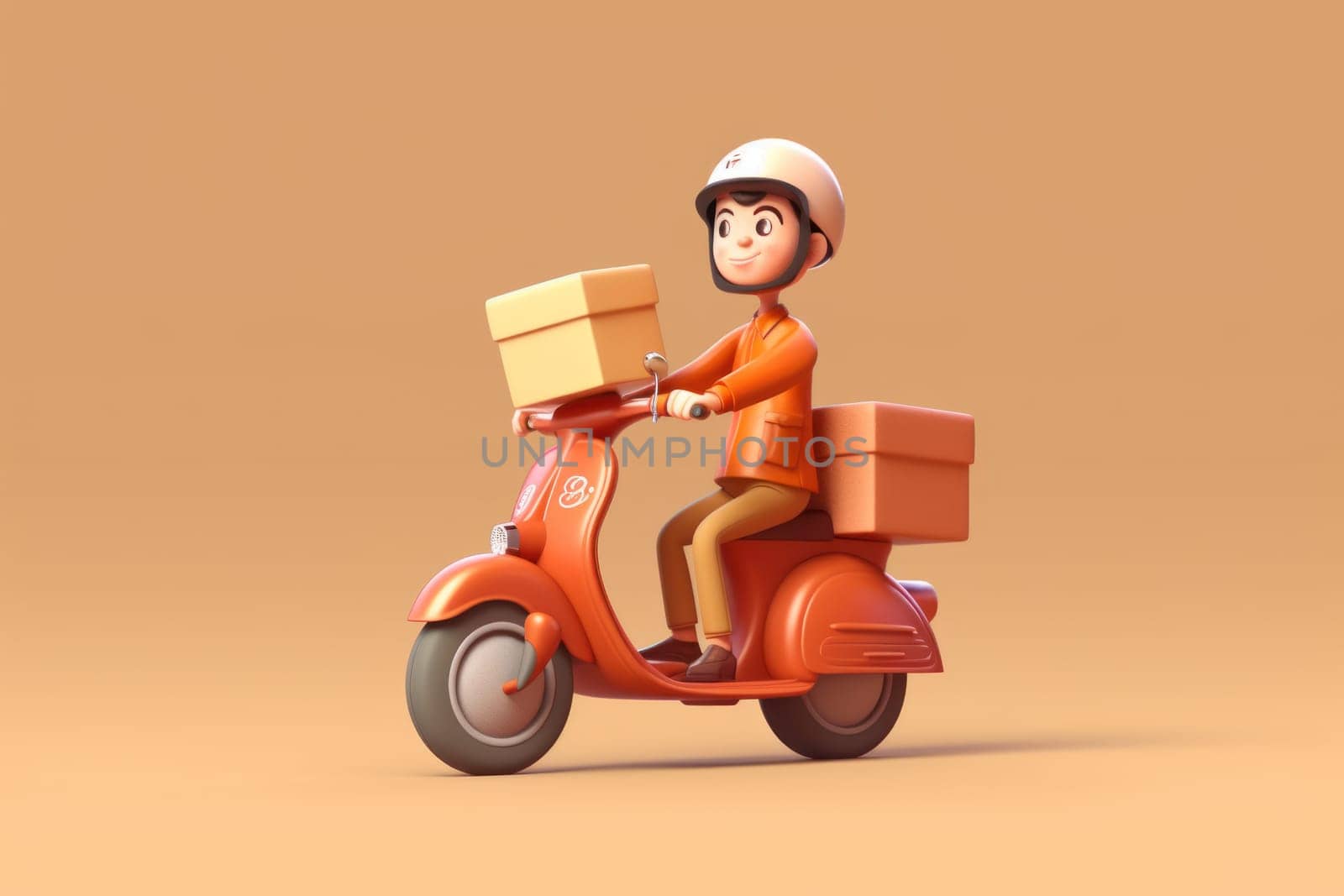 3d cartoon style illustration for delivery Generative AI.