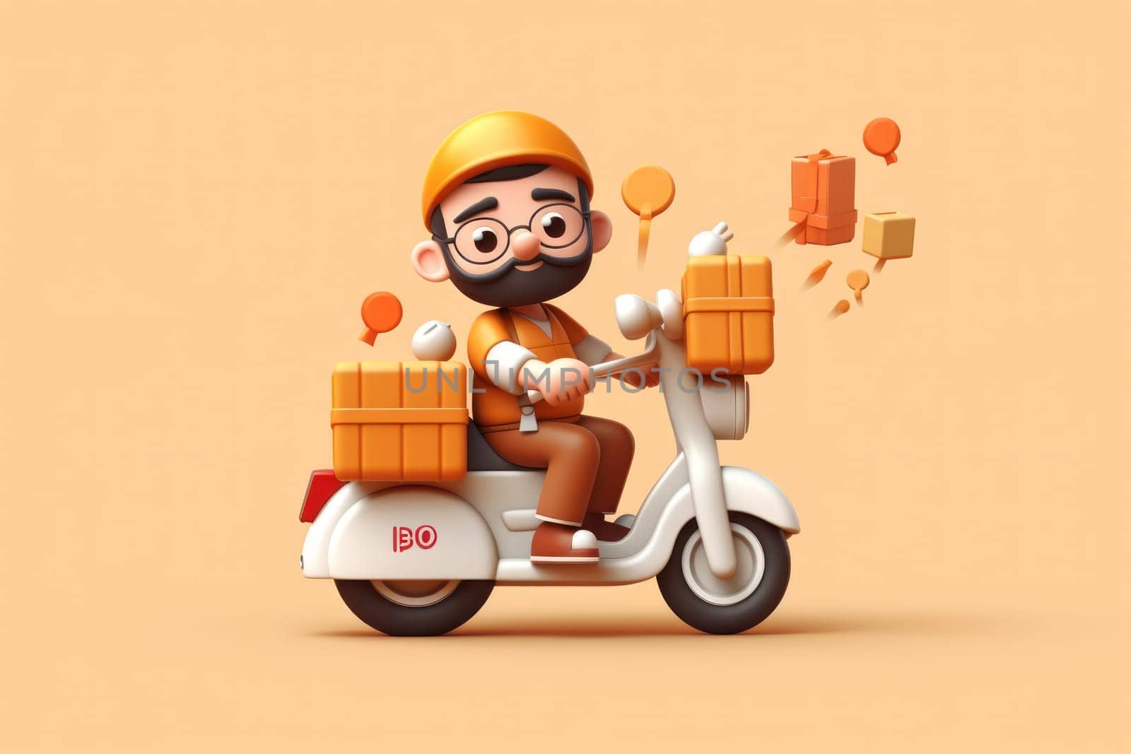 3d cartoon style illustration for delivery Generative AI.