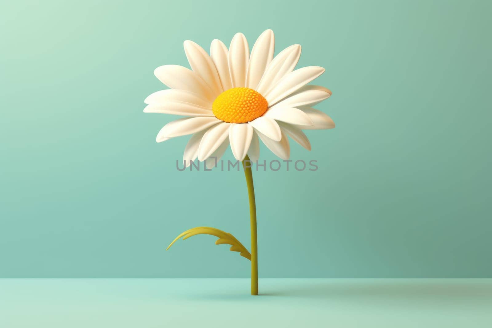Daisy 3d cartoon with minimal pastel background Generative AI.