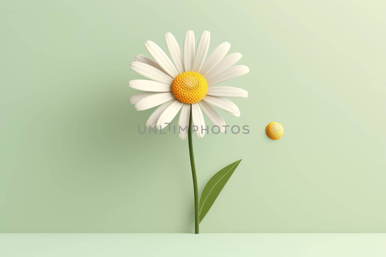Daisy 3d cartoon with minimal pastel background Generative AI.