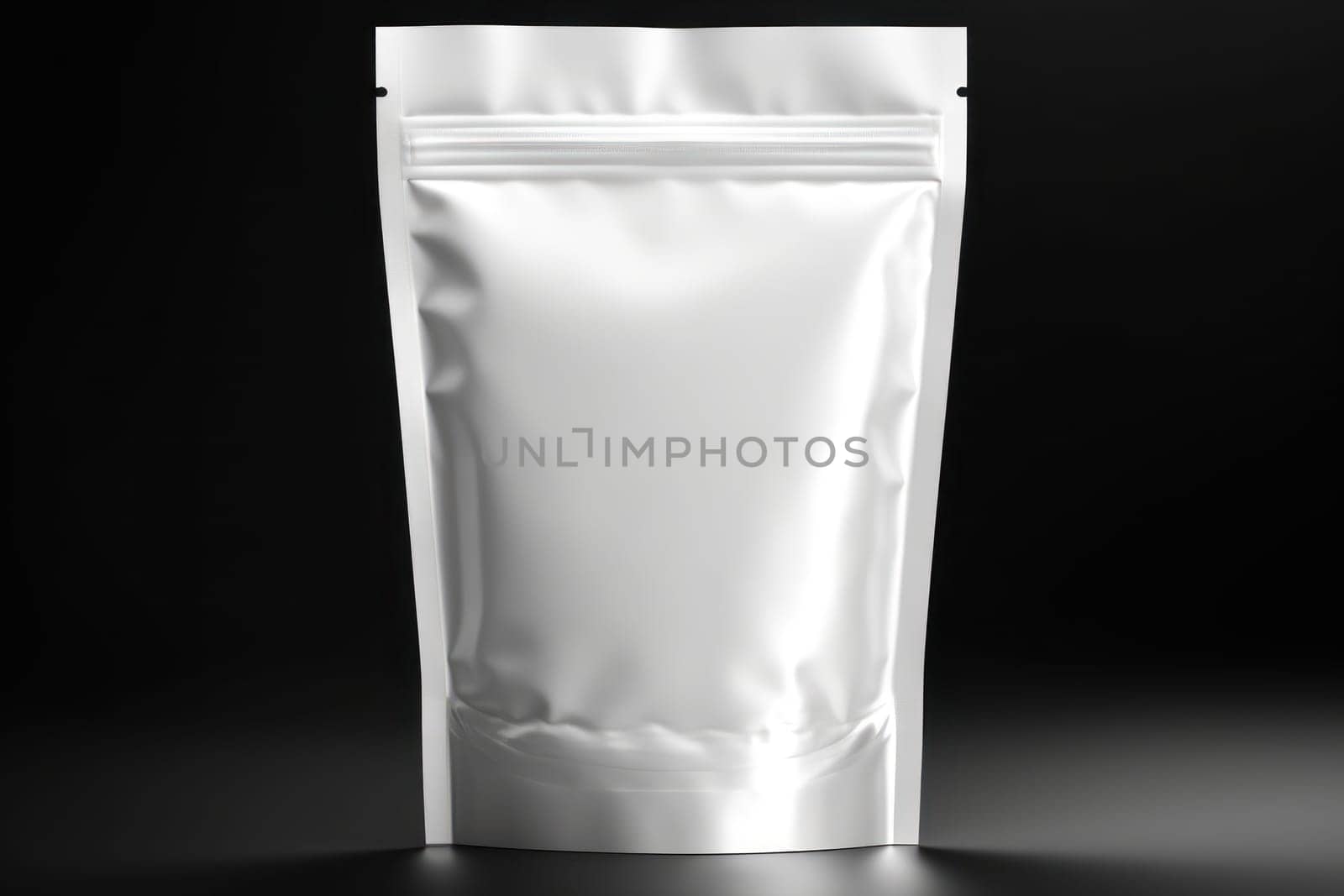 White Blank Coffee bag Pack Mockup Stand Up with pastel natural theme background Generative AI.