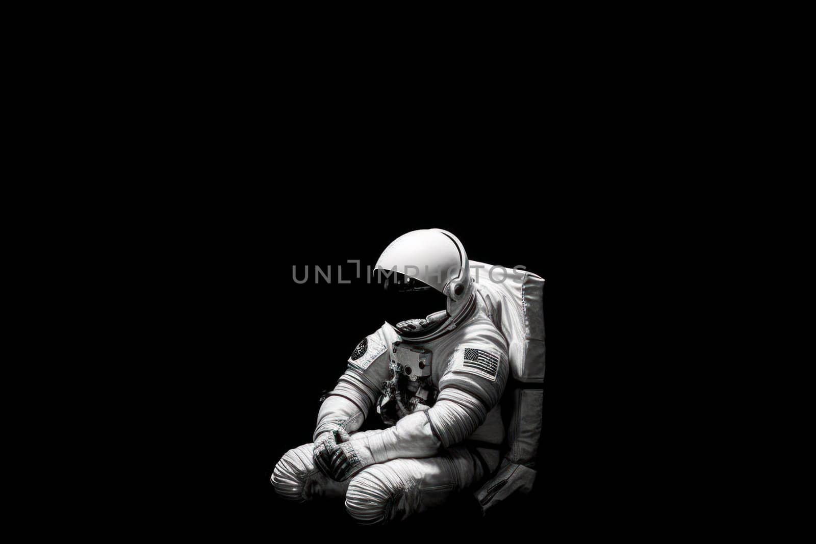 Lone Astronaut In Spacesuit Generative AI.