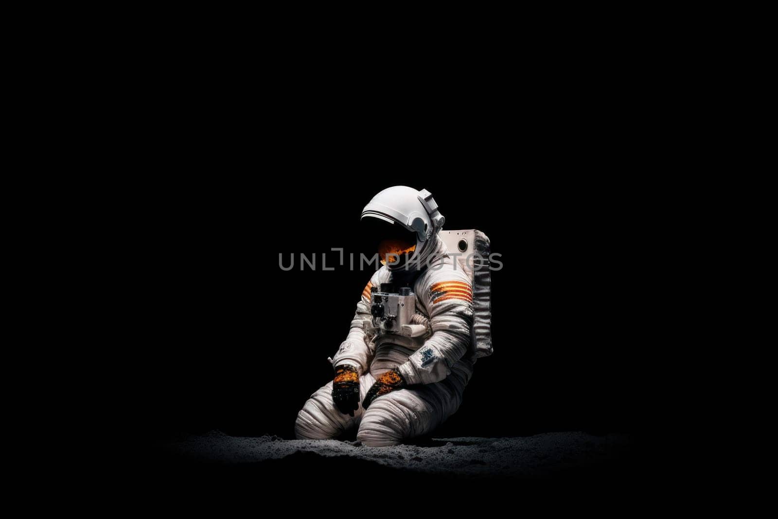 Lone Astronaut In Spacesuit Generative AI.