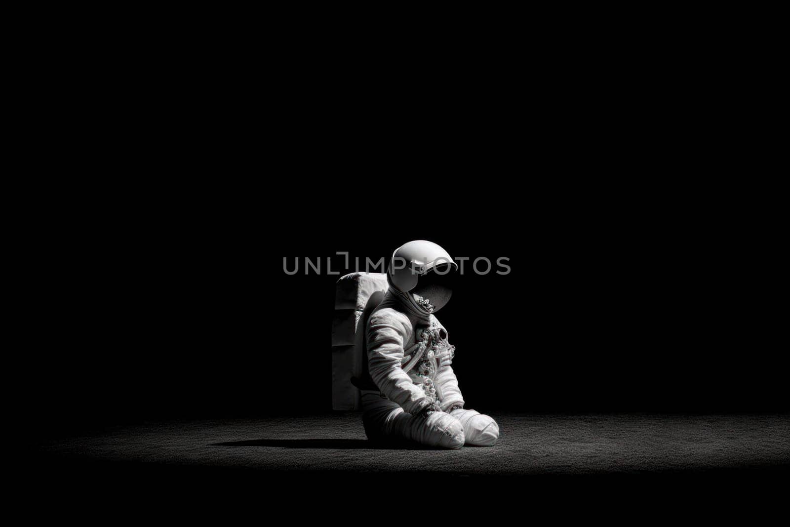 Lone Astronaut In Spacesuit Generative AI.