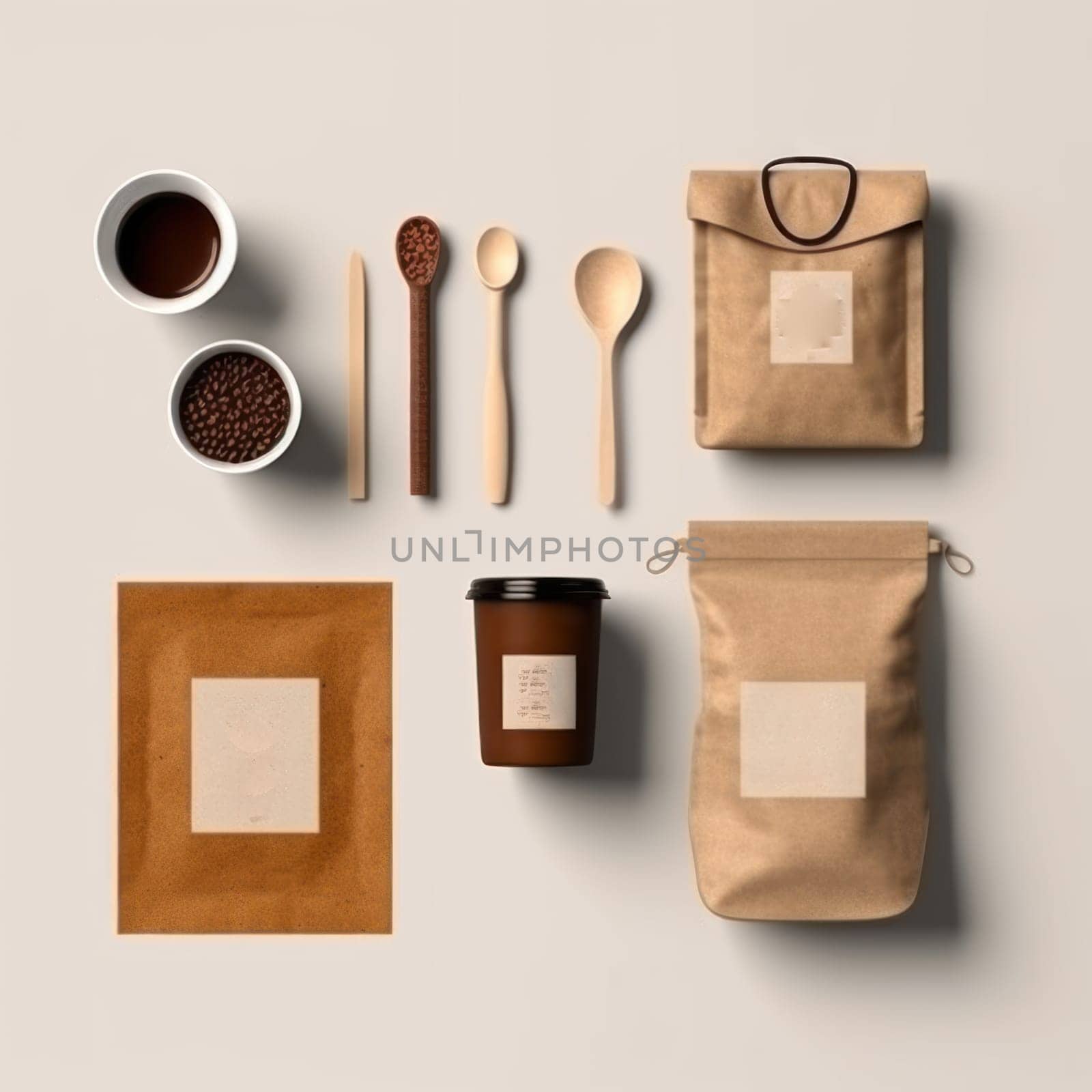 Mockup of Coffee Packaging Brand Generative AI.