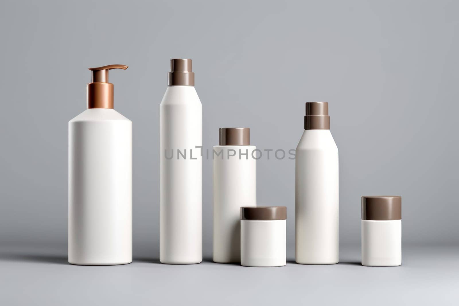 3D render individual skincare product package white blank mockup Generative AI.