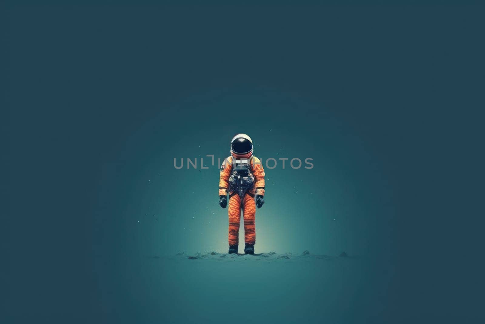 Lone Astronaut In Spacesuit Generative AI.