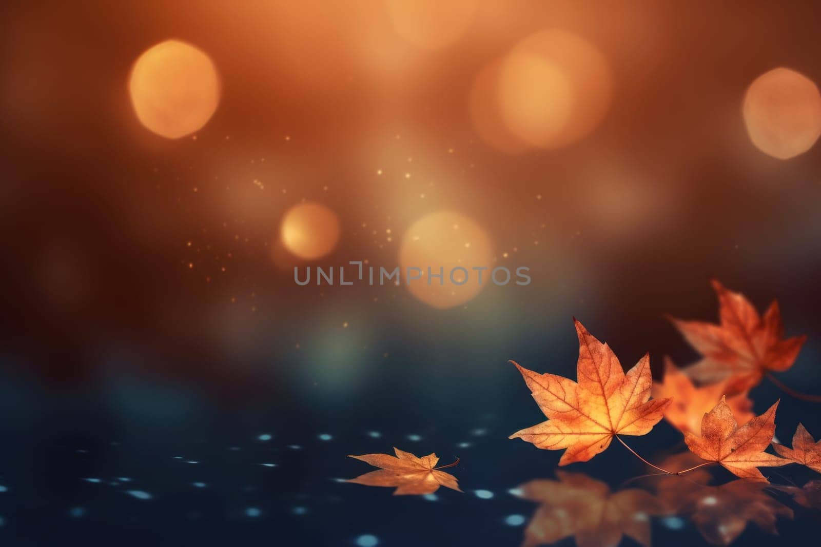 Beautiful autumn bokeh Generative AI.