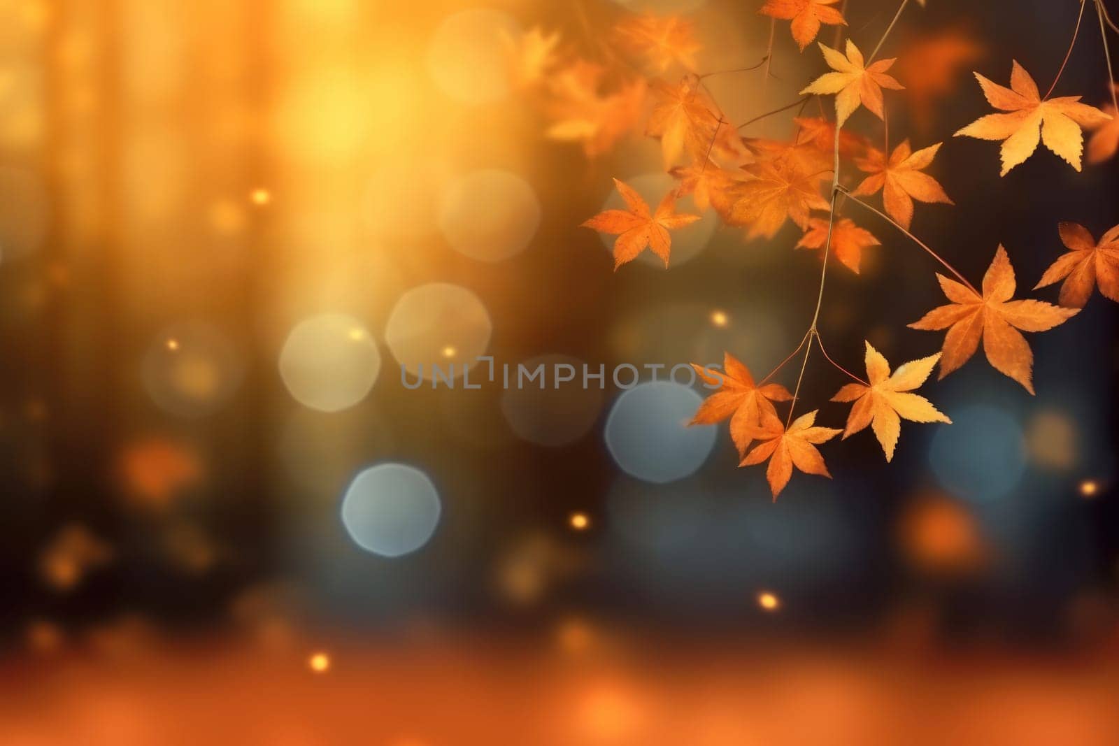 Beautiful autumn bokeh Generative AI.