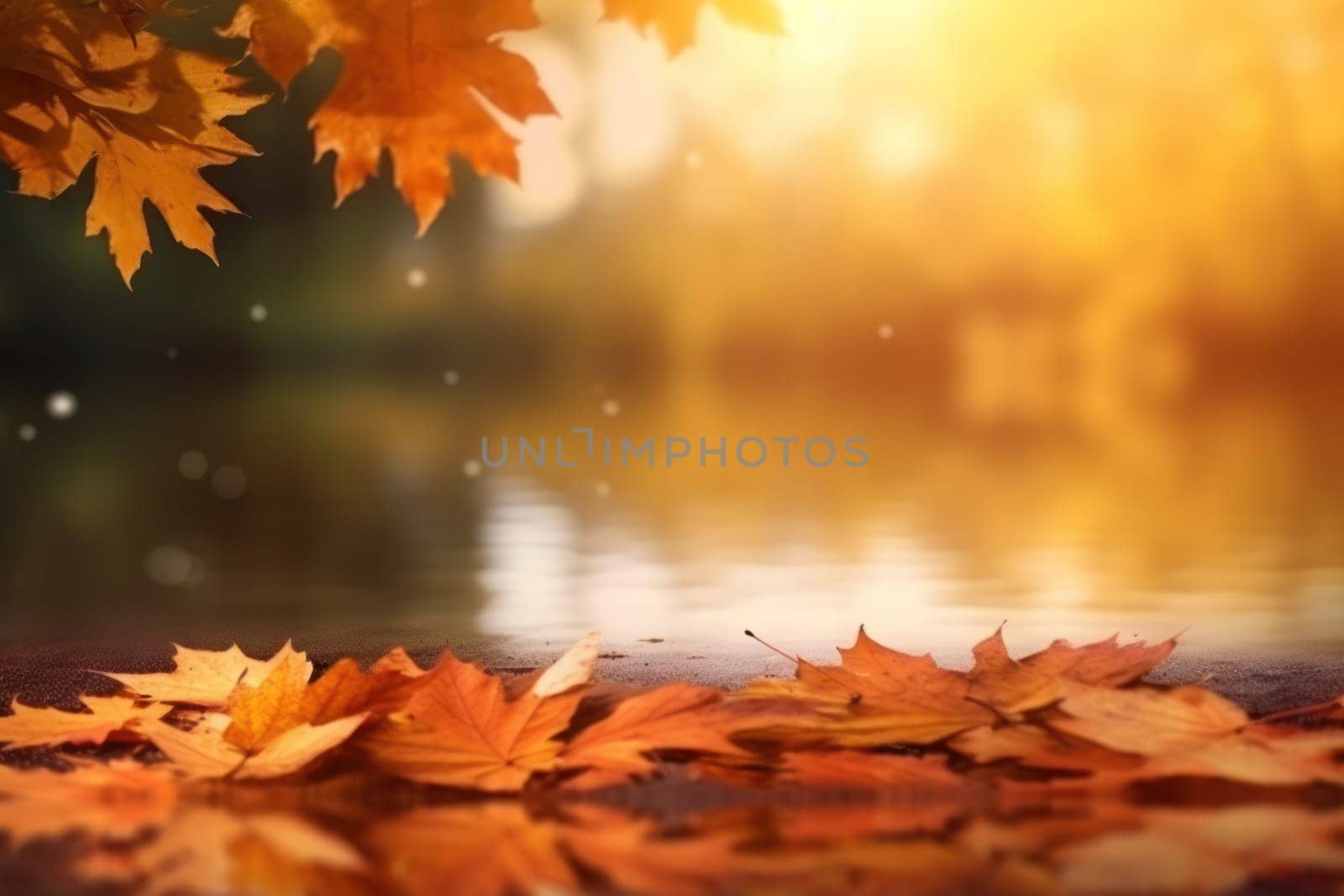 Beautiful autumn landscape Generative AI.