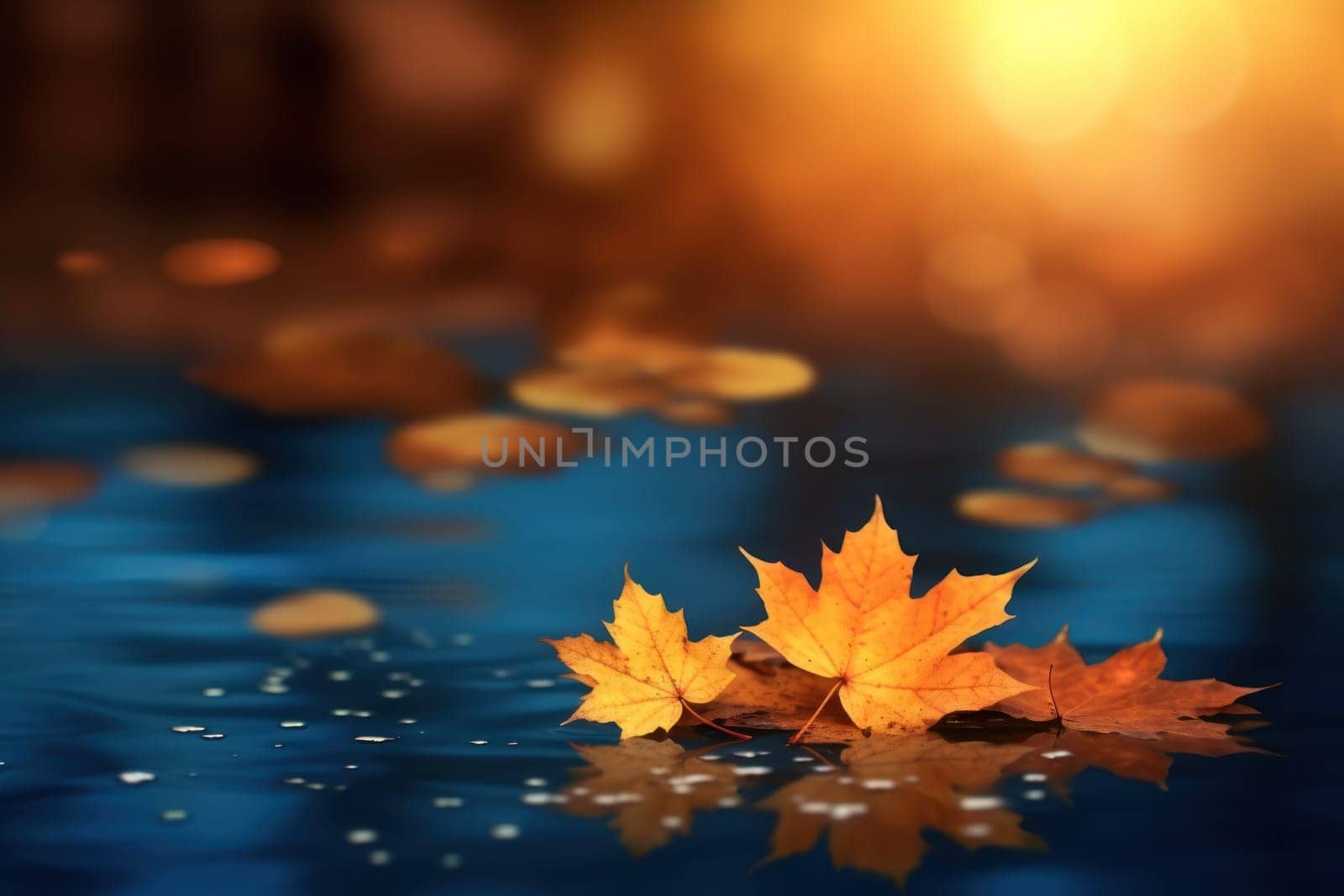 Beautiful autumn bokeh Generative AI.