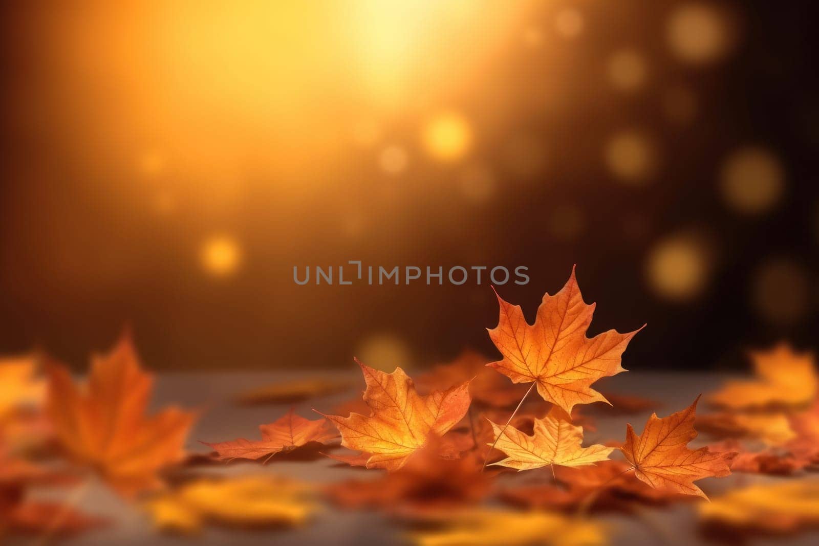 Beautiful autumn bokeh Generative AI.