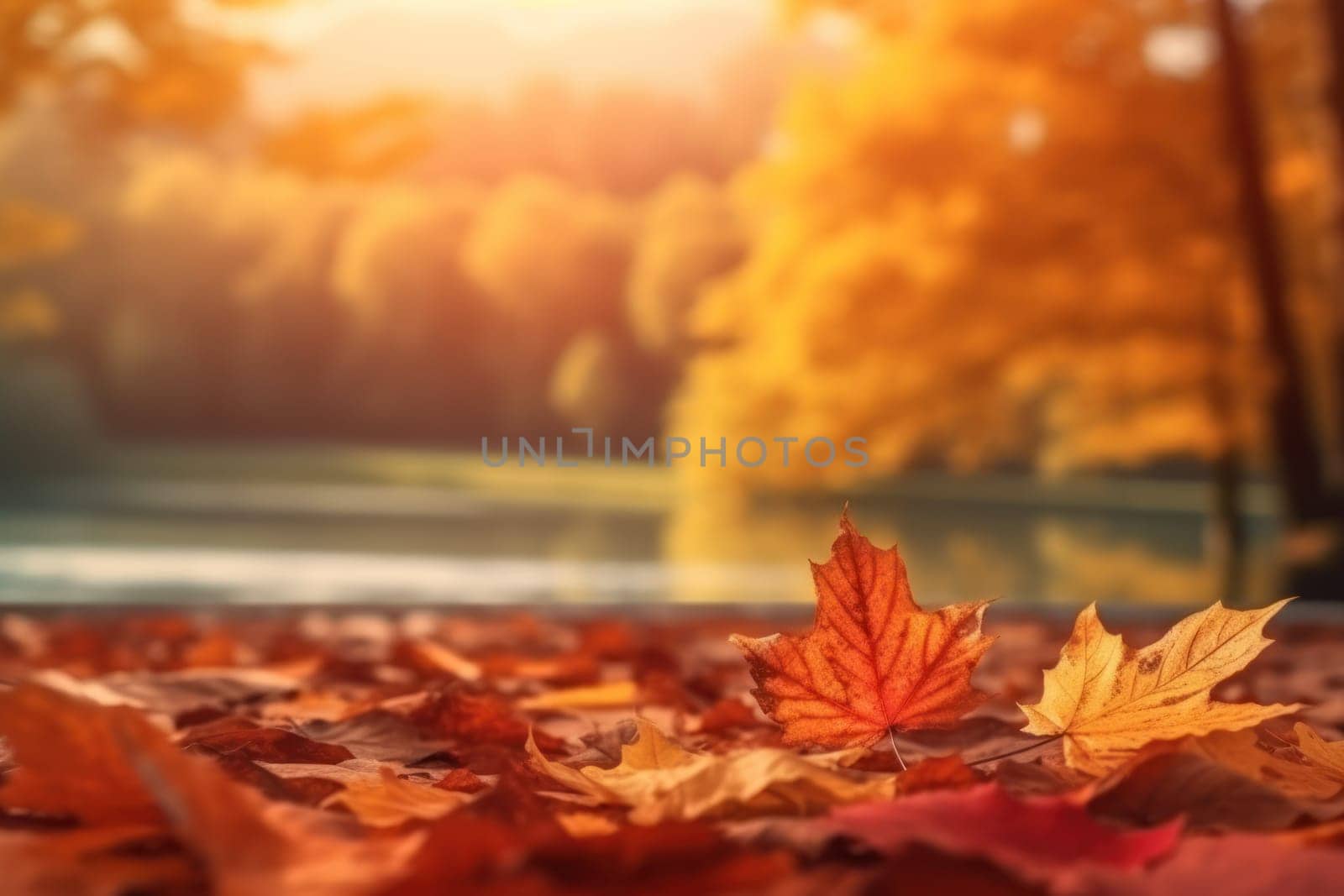 Beautiful autumn landscape Generative AI.