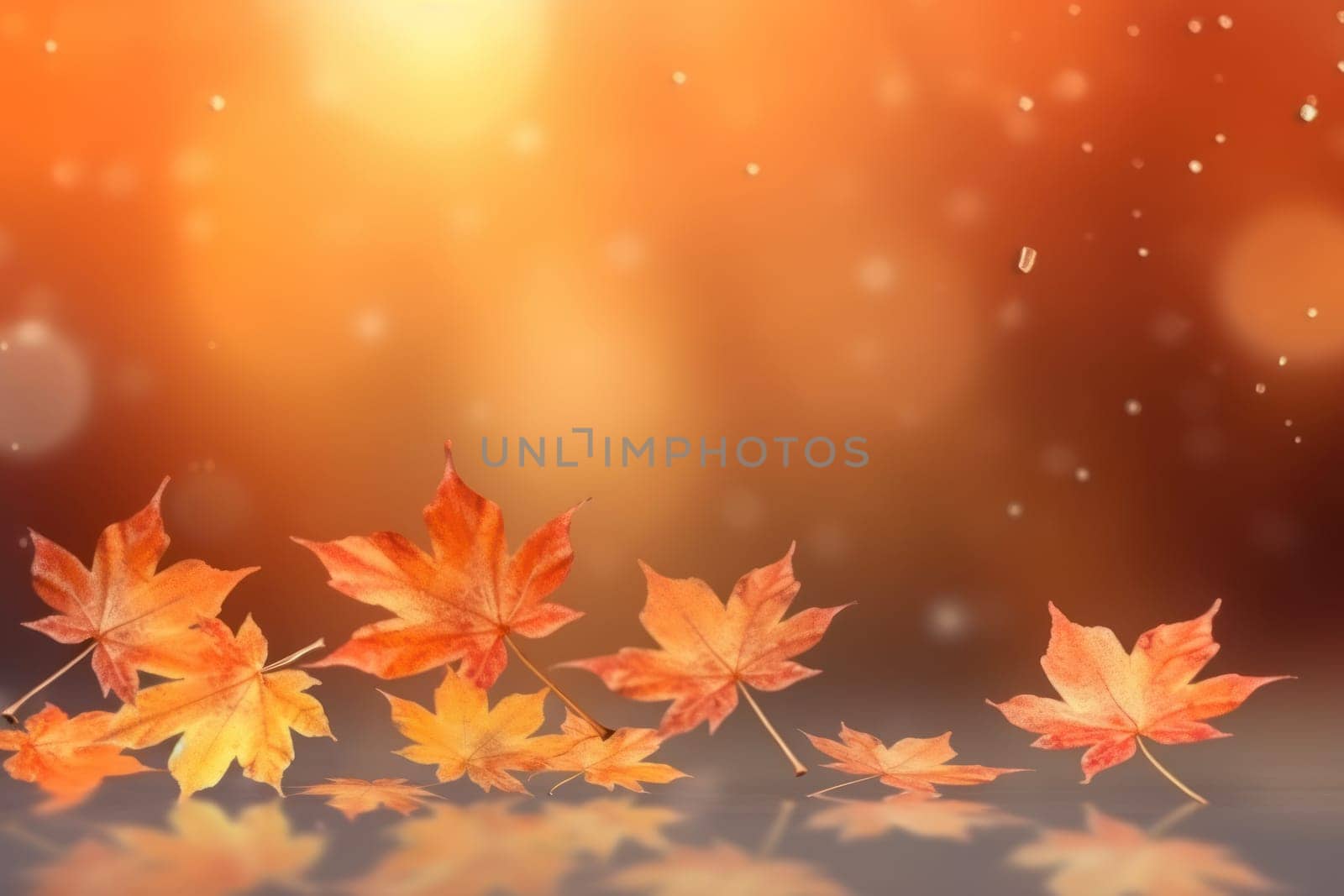 Beautiful autumn bokeh Generative AI.