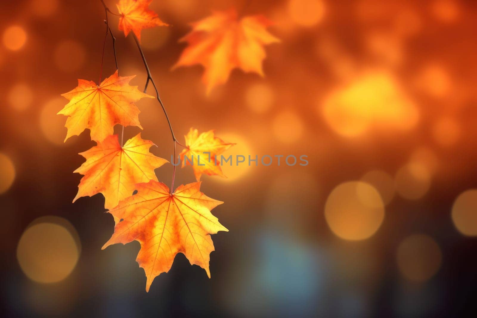 Beautiful autumn bokeh Generative AI.