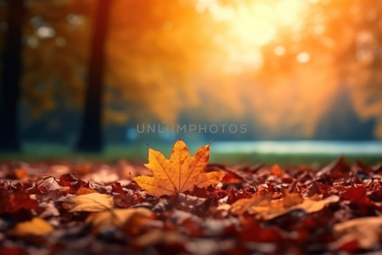 Beautiful autumn landscape Generative AI.