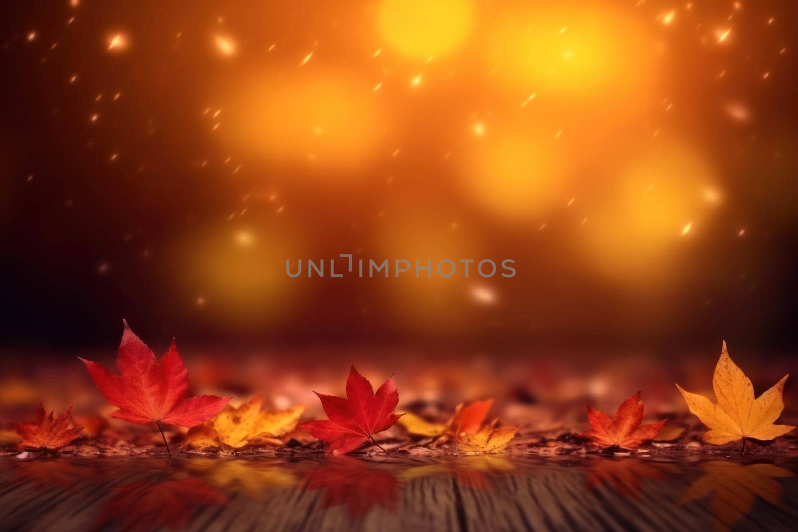 Beautiful autumn bokeh Generative AI.