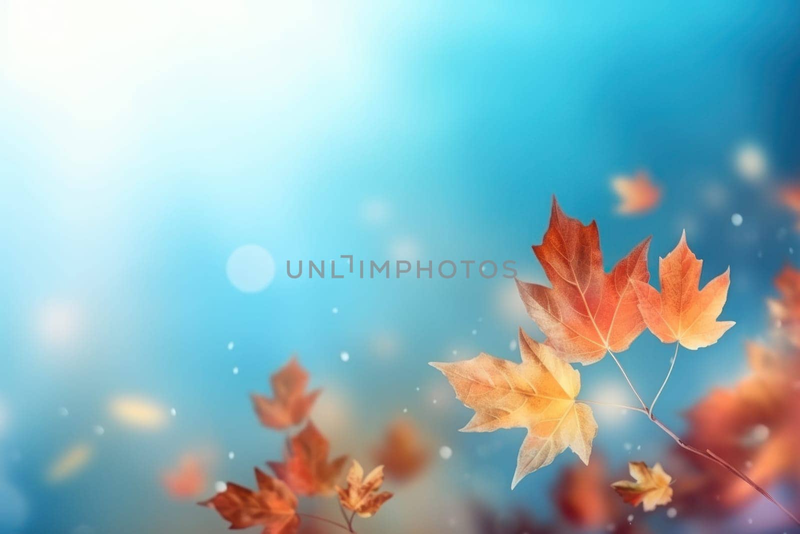 Beautiful autumn bokeh Generative AI.