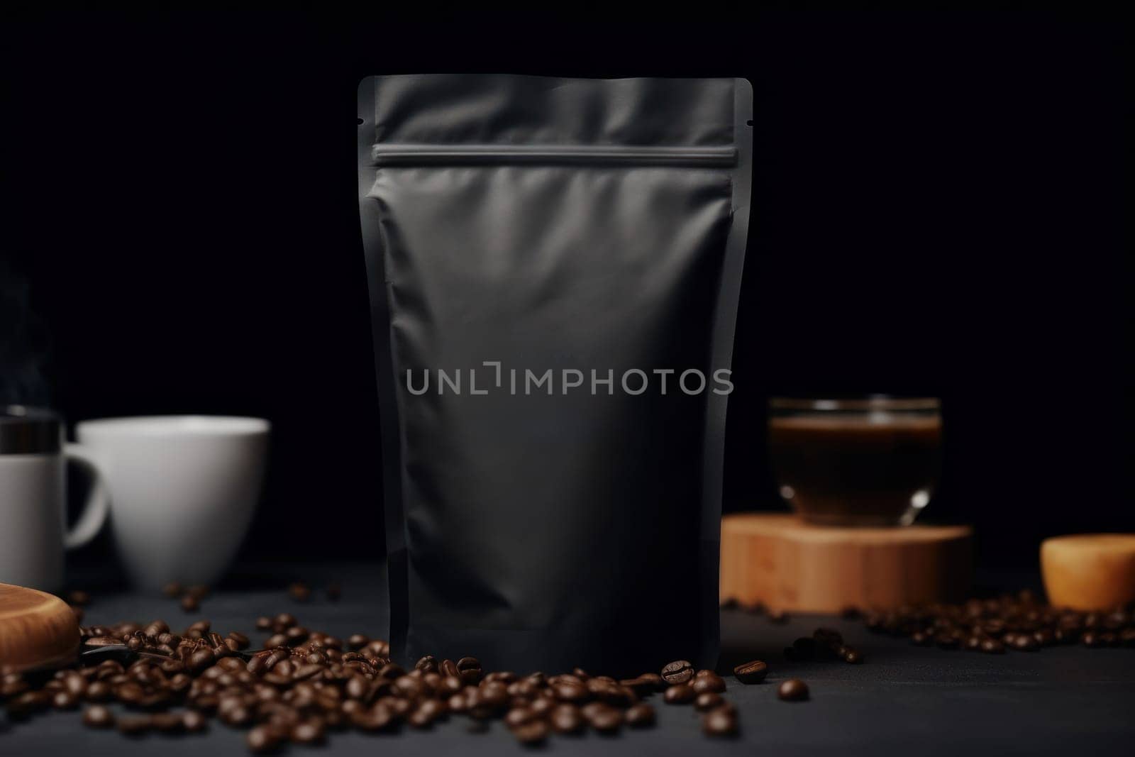 Mockup of Coffee Packaging Brand Generative AI.