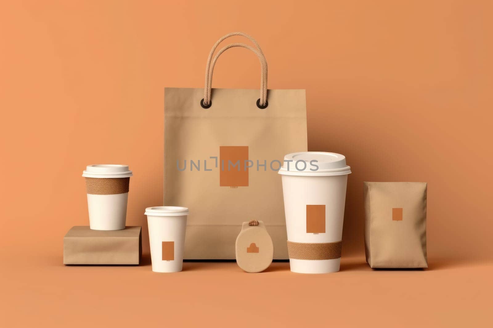 Mockup of Coffee Packaging Brand Generative AI.