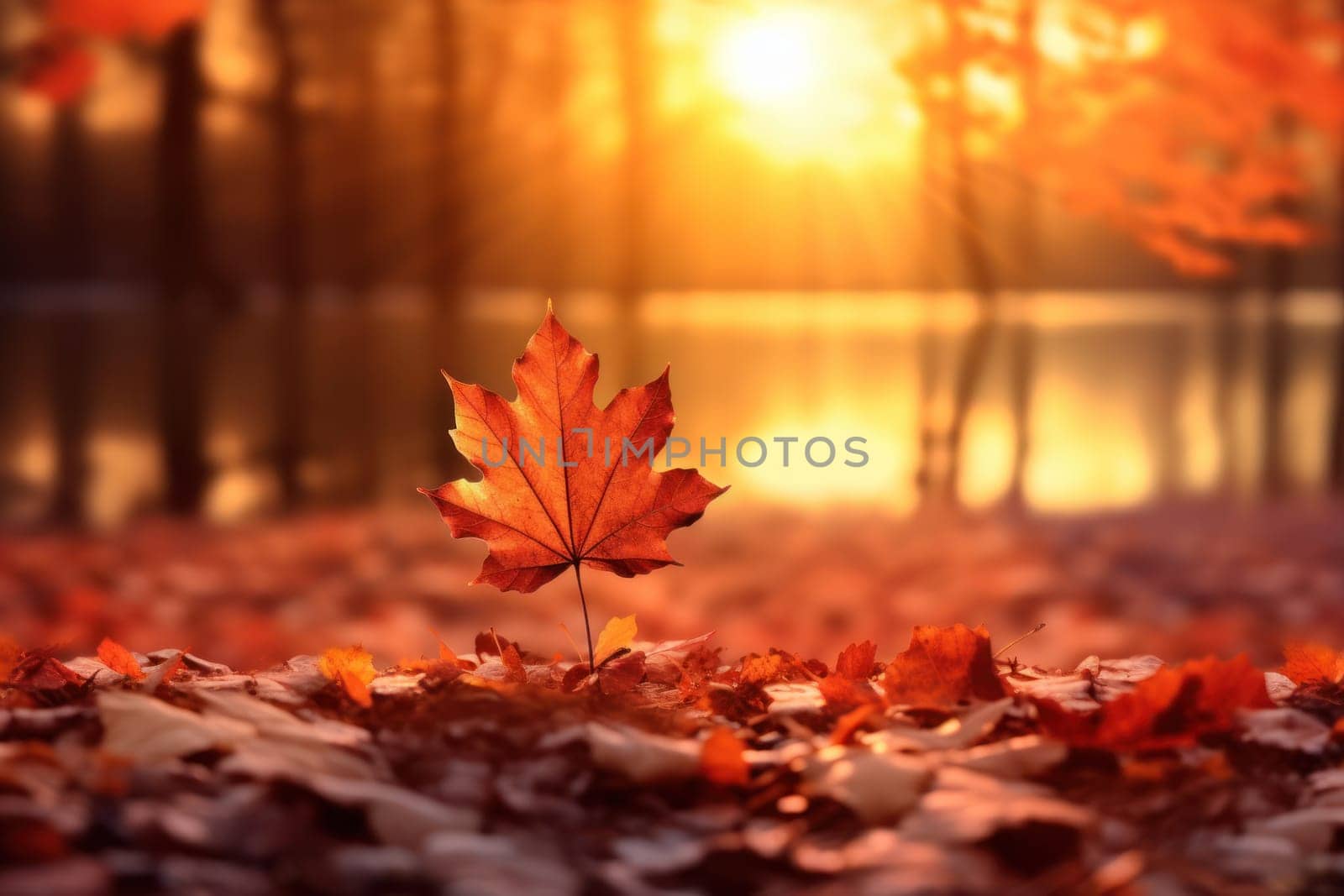 Beautiful autumn landscape Generative AI.