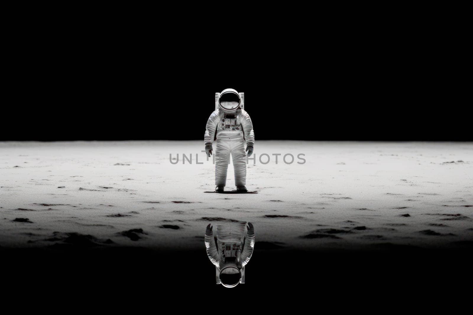 Lone Astronaut In Spacesuit Generative AI.