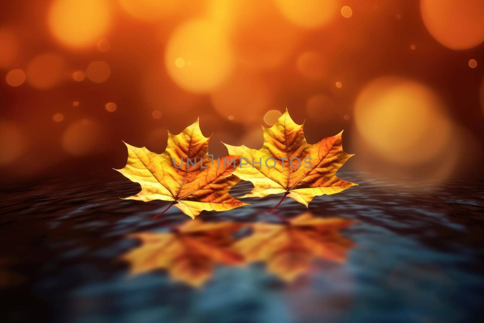 Beautiful autumn bokeh Generative AI.