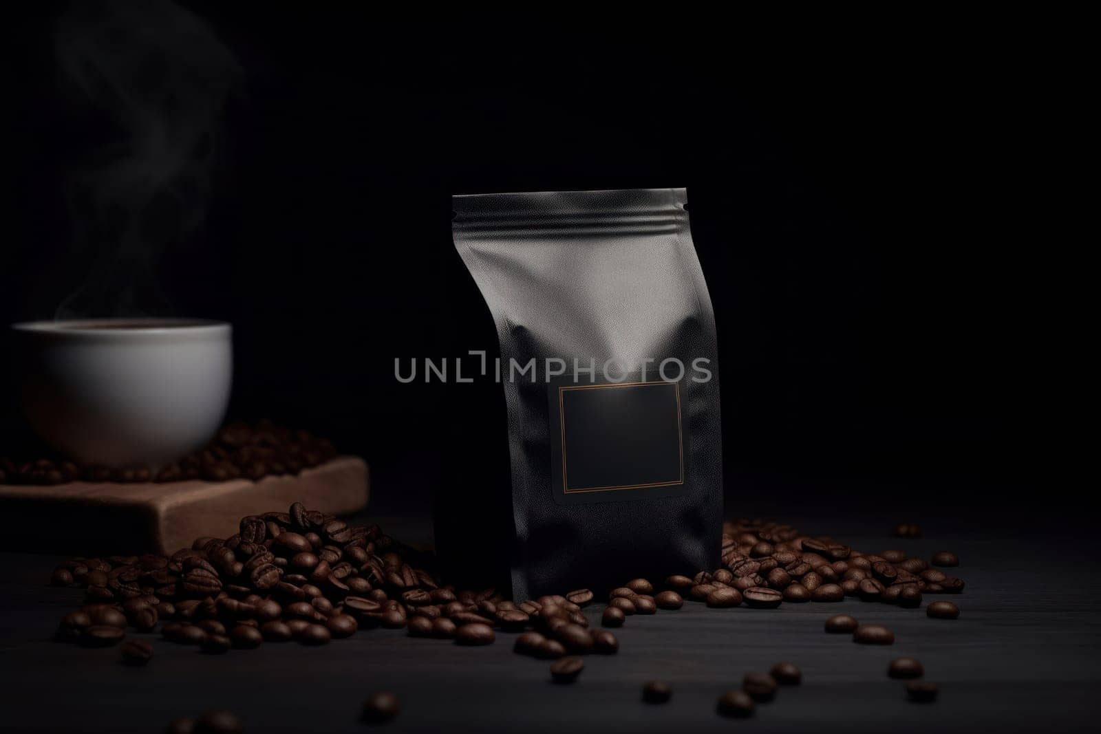 Mockup of Coffee Packaging Brand Generative AI.