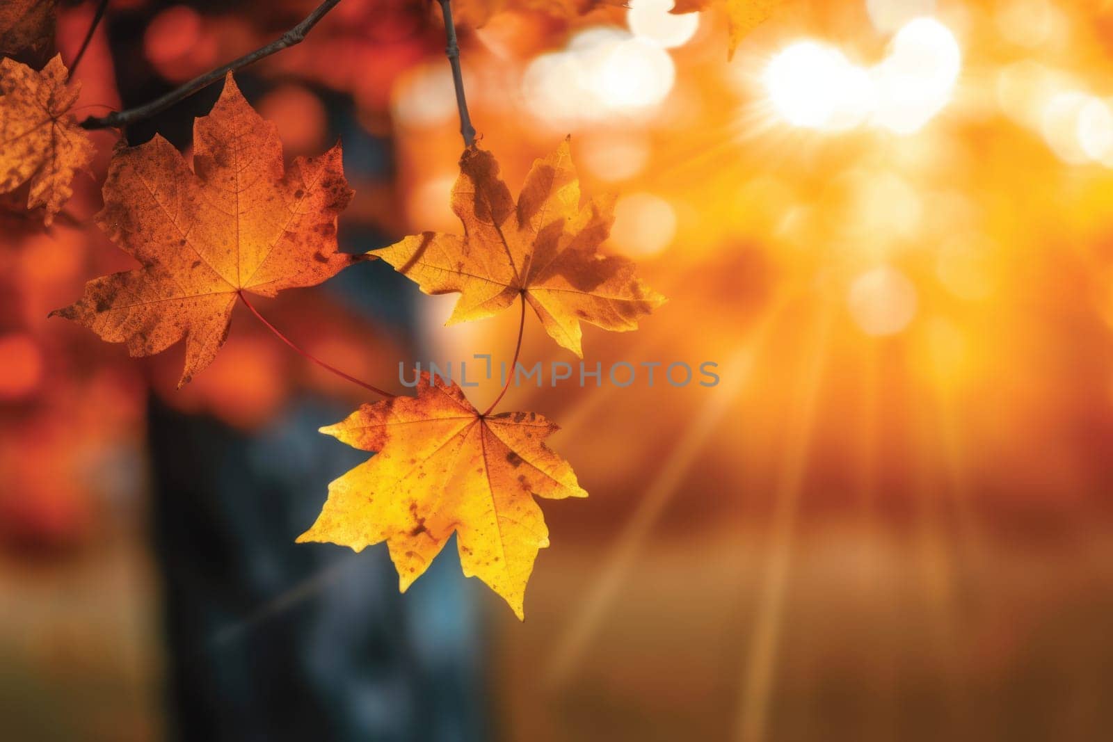 Beautiful autumn landscape Generative AI.