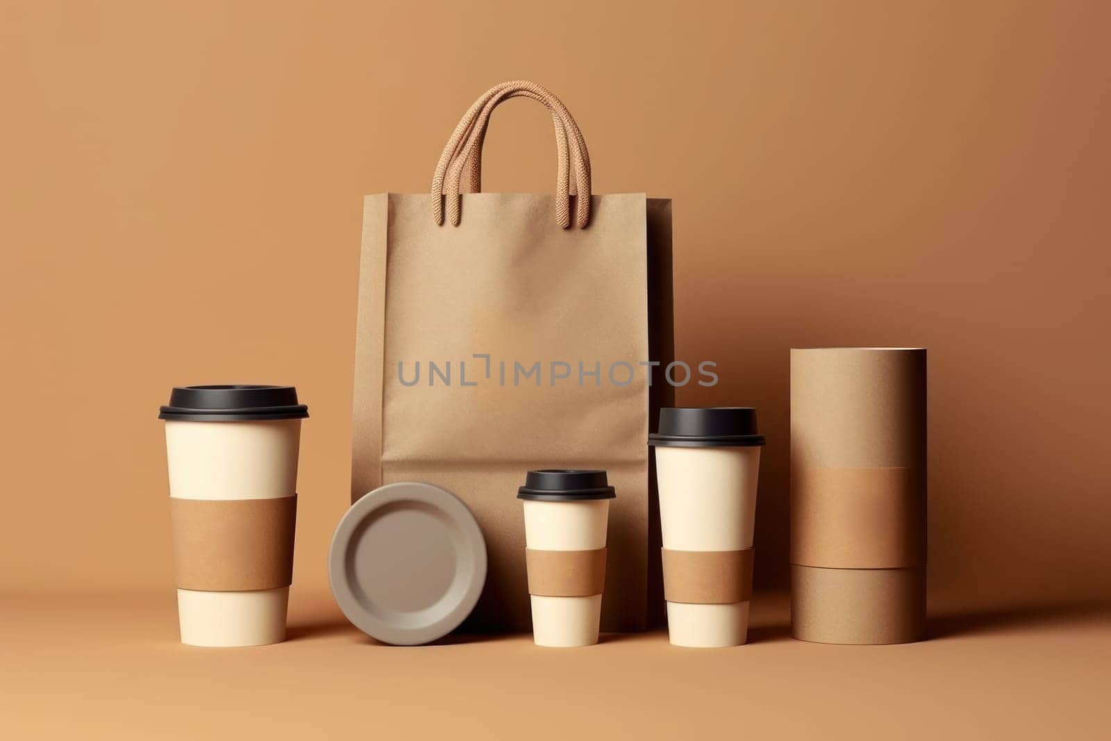 Mockup of Coffee Packaging Brand Generative AI.