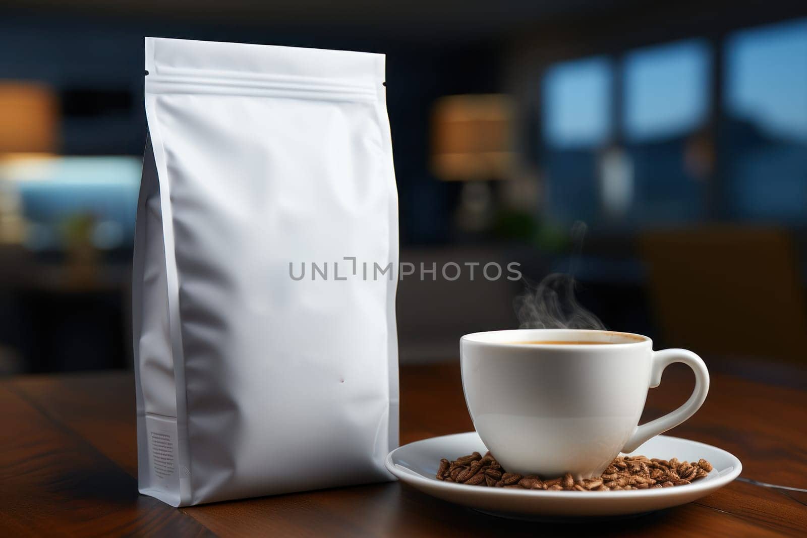 Mockup of Coffee Packaging Brand Generative AI.