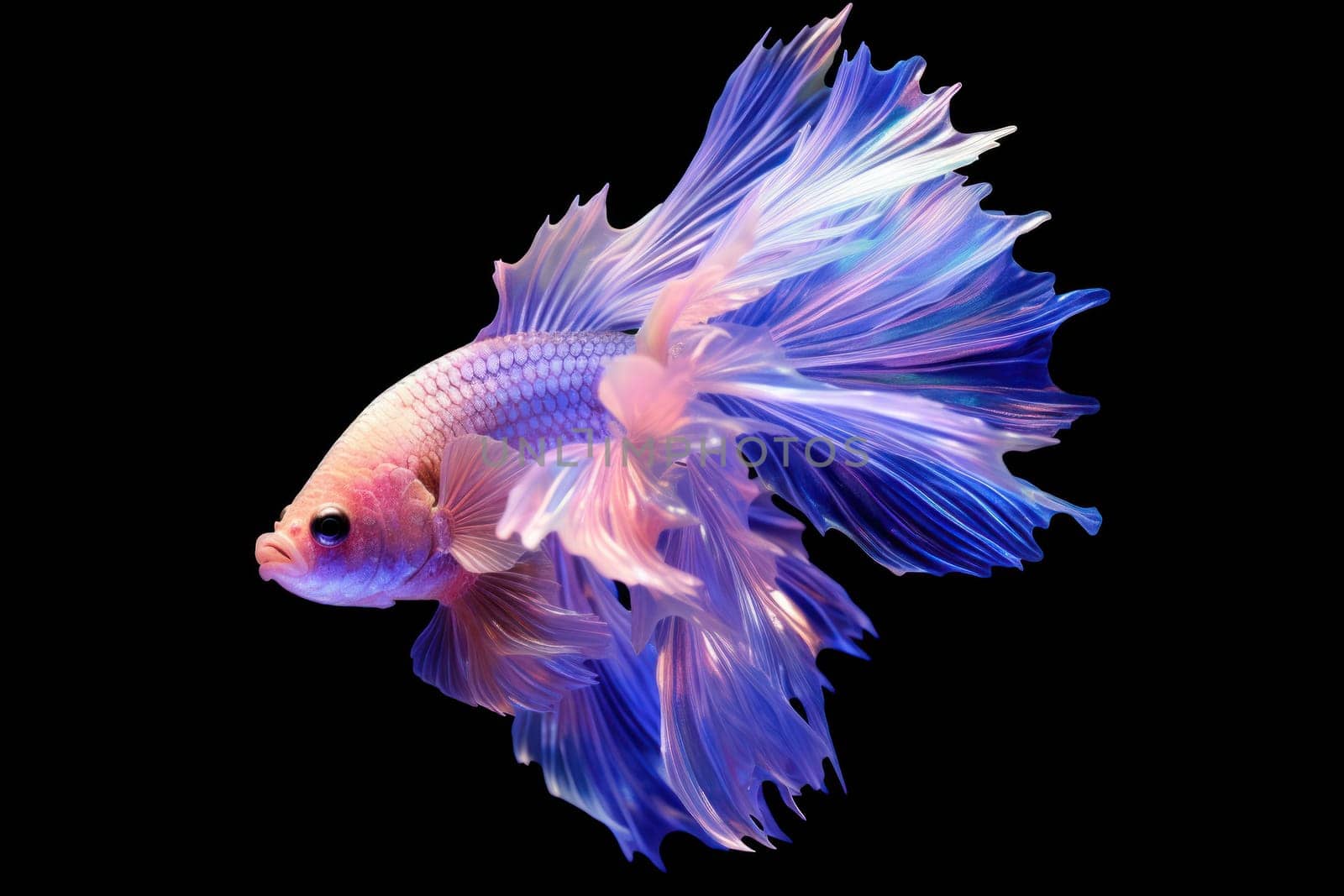 An iridescent Crystal betta fish Generative AI.