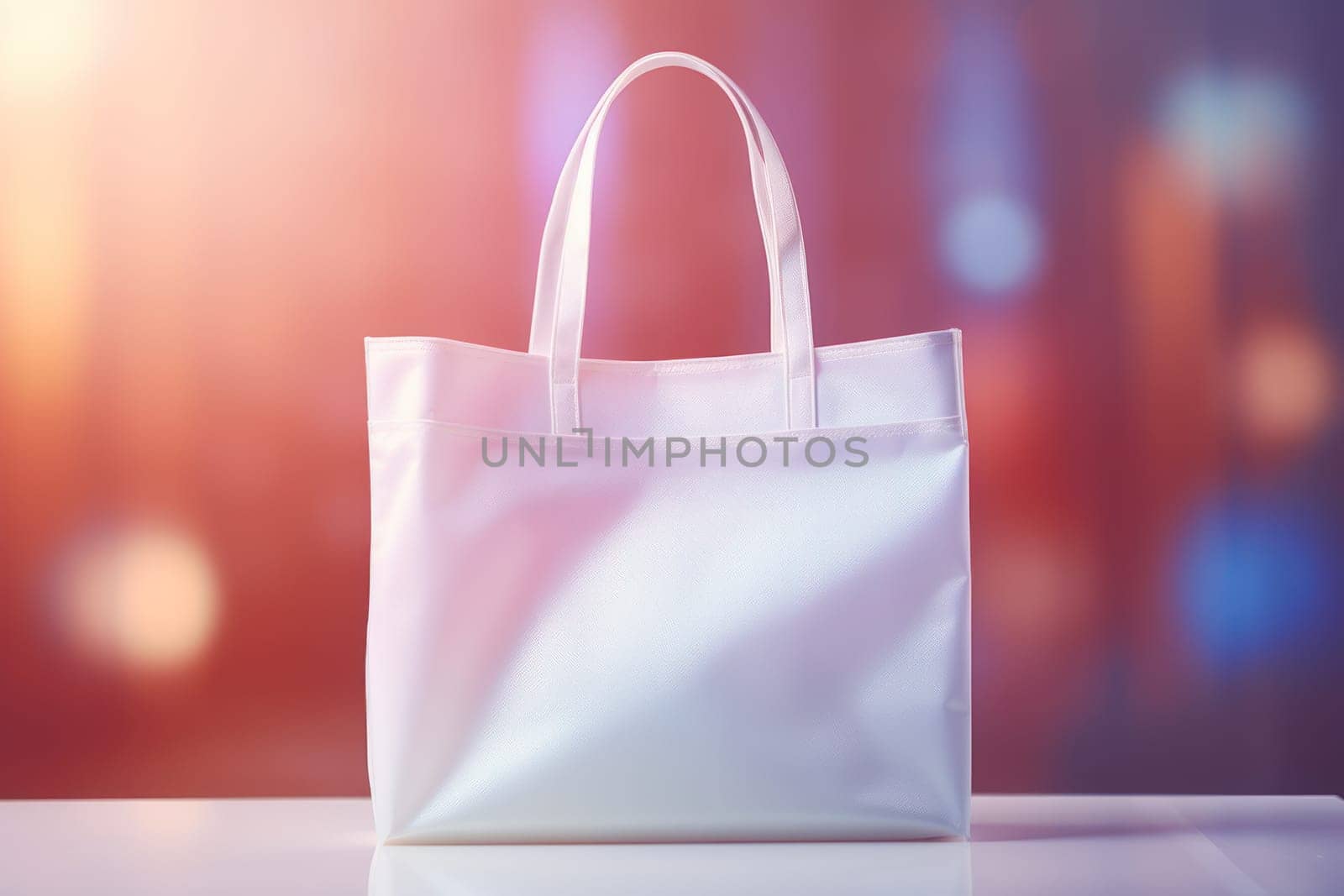 Mockup White Blank shopping bag with natural theme background Generative AI.