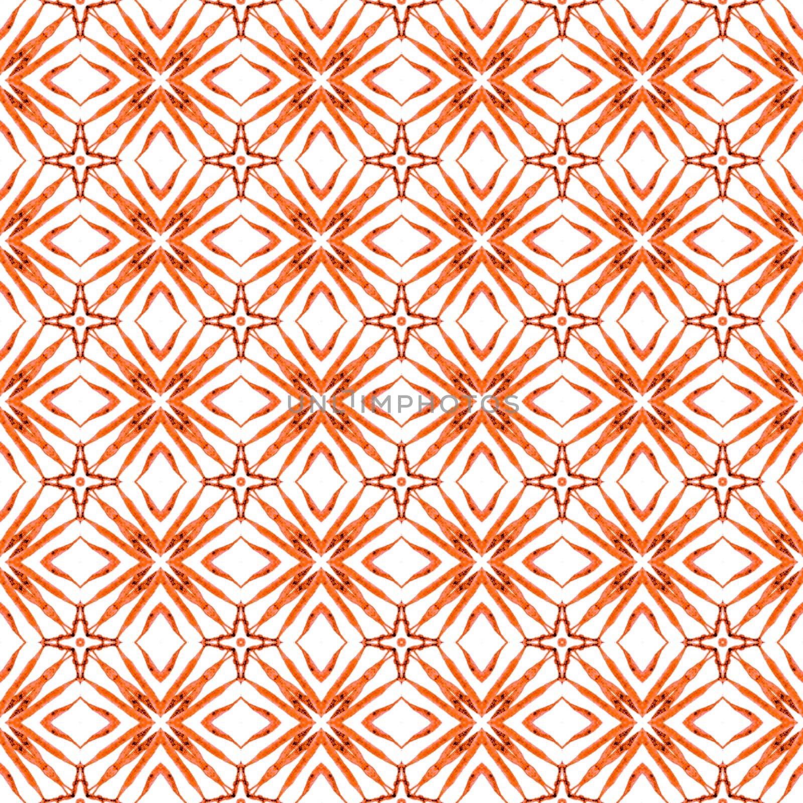 Hand drawn tropical seamless border. Orange eminent boho chic summer design. Tropical seamless pattern. Textile ready attractive print, swimwear fabric, wallpaper, wrapping.