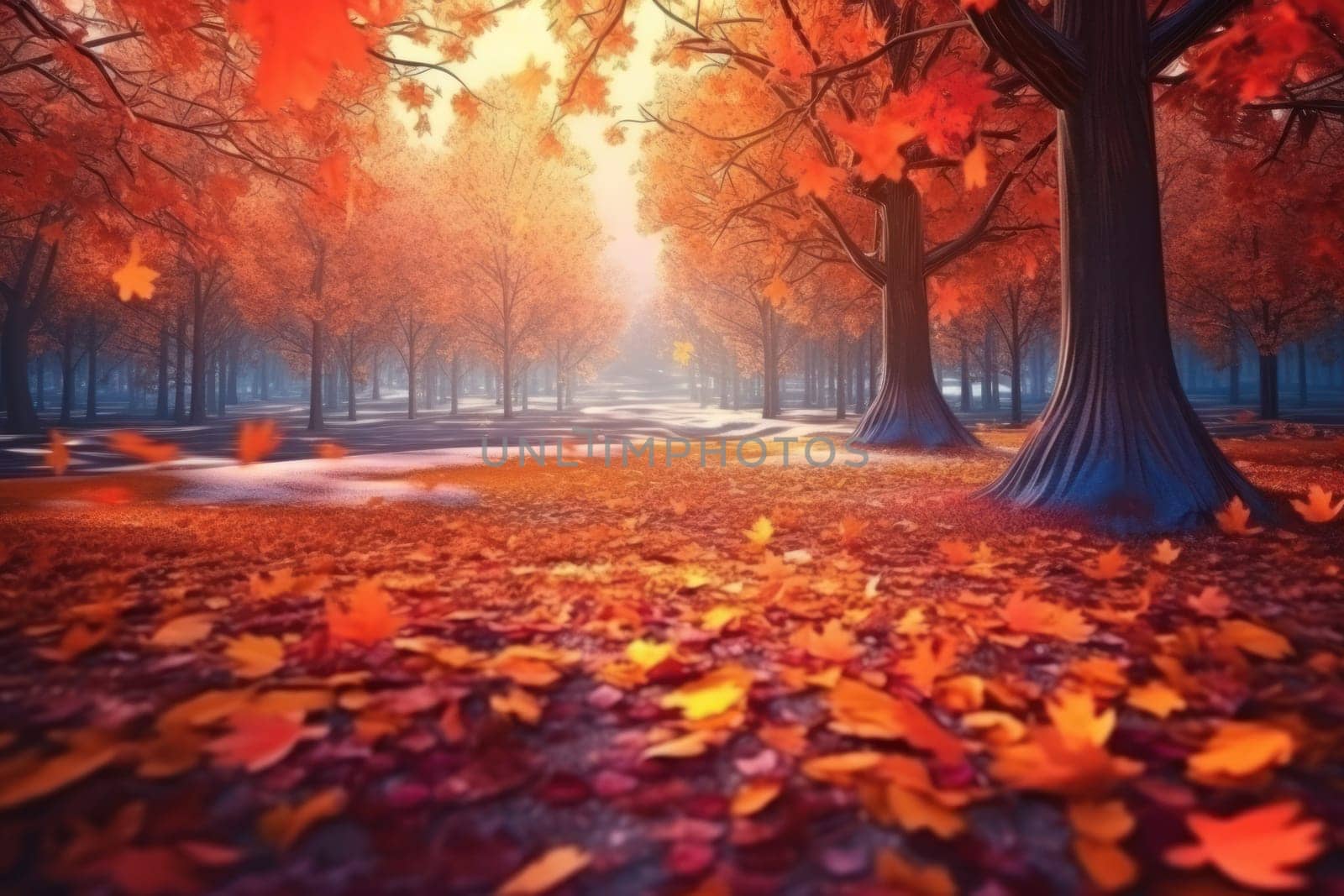 Beautiful autumn landscape Generative AI.