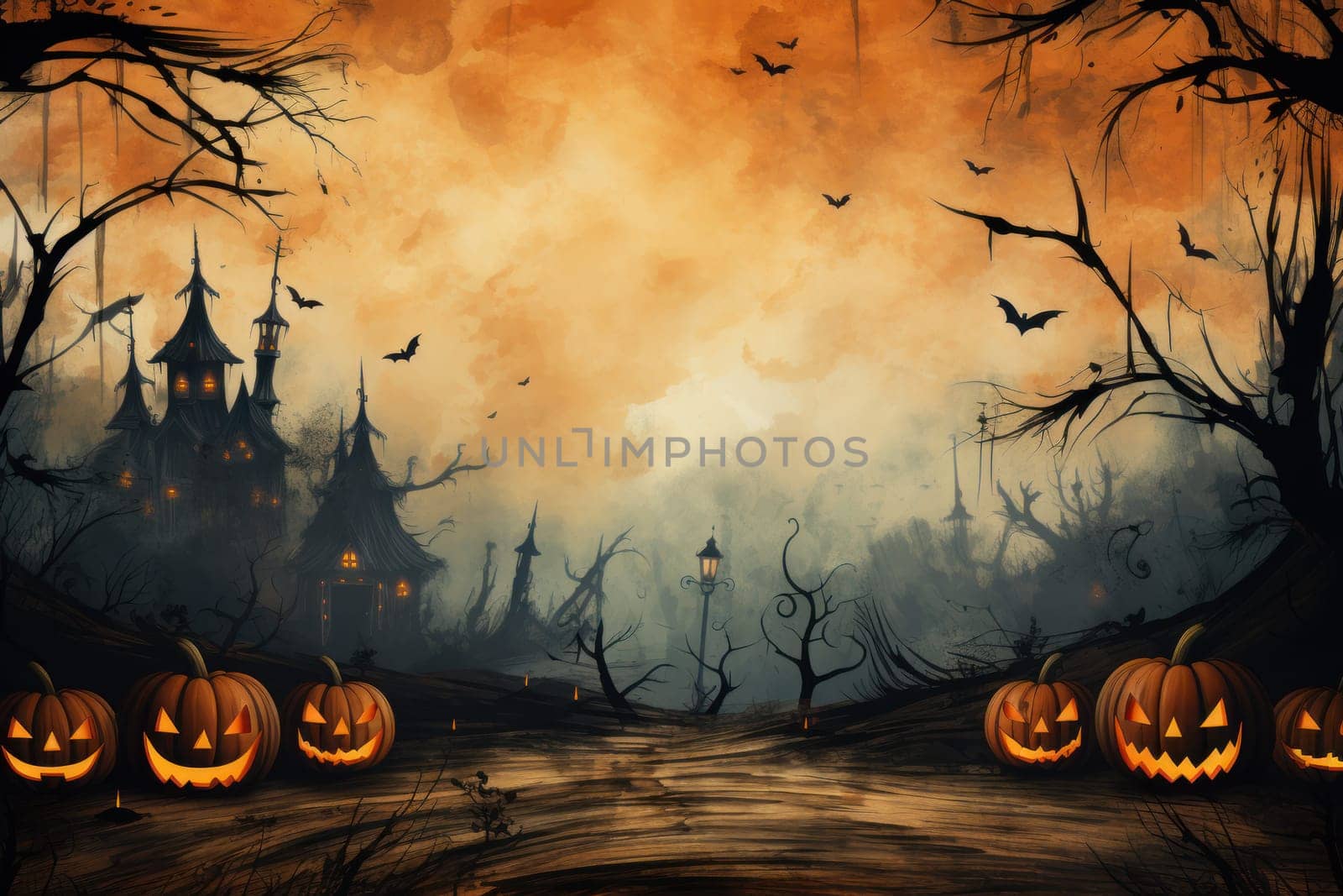 Halloween Day on the abstract background.