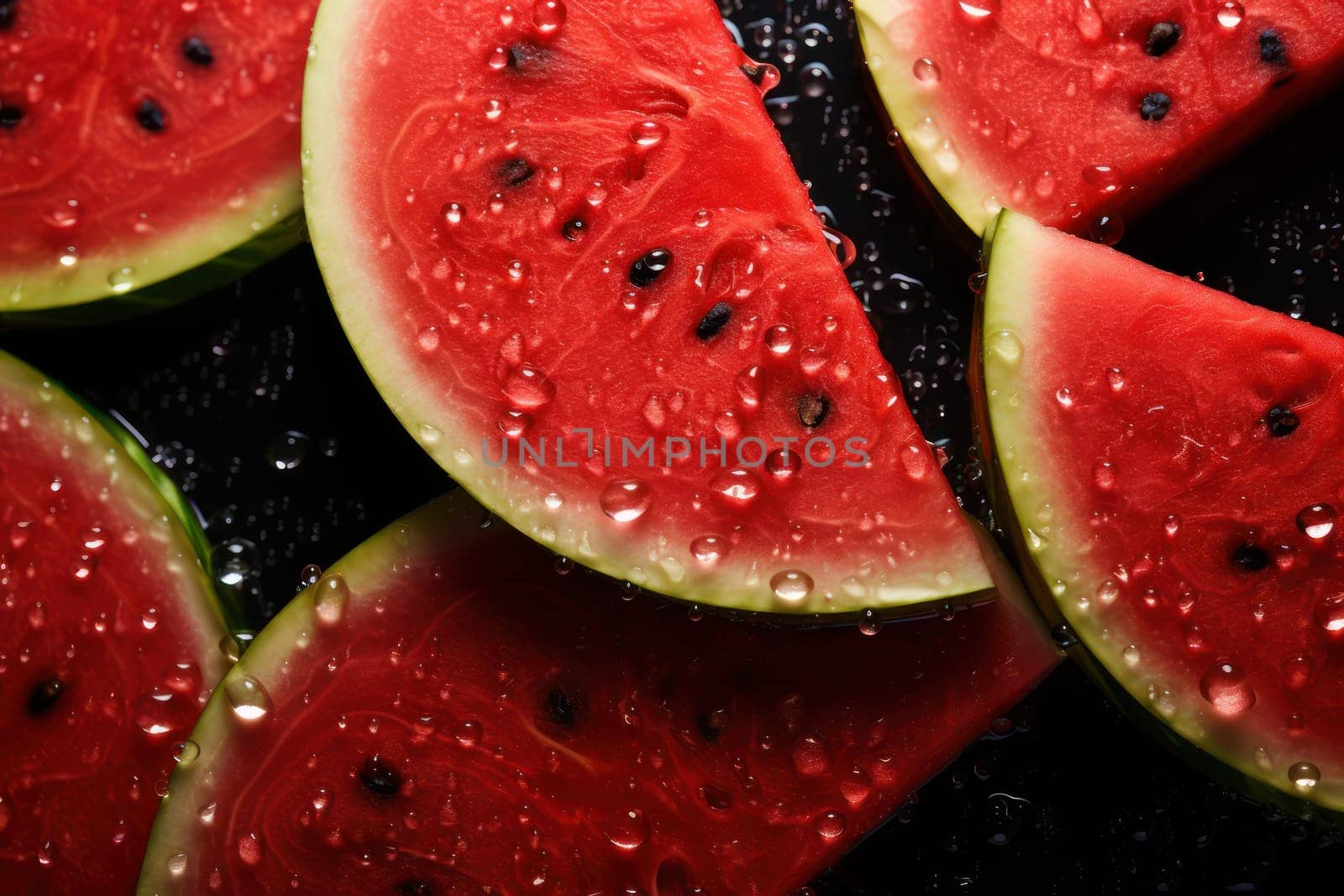 Fresh fruit with water splash, Generative AI.