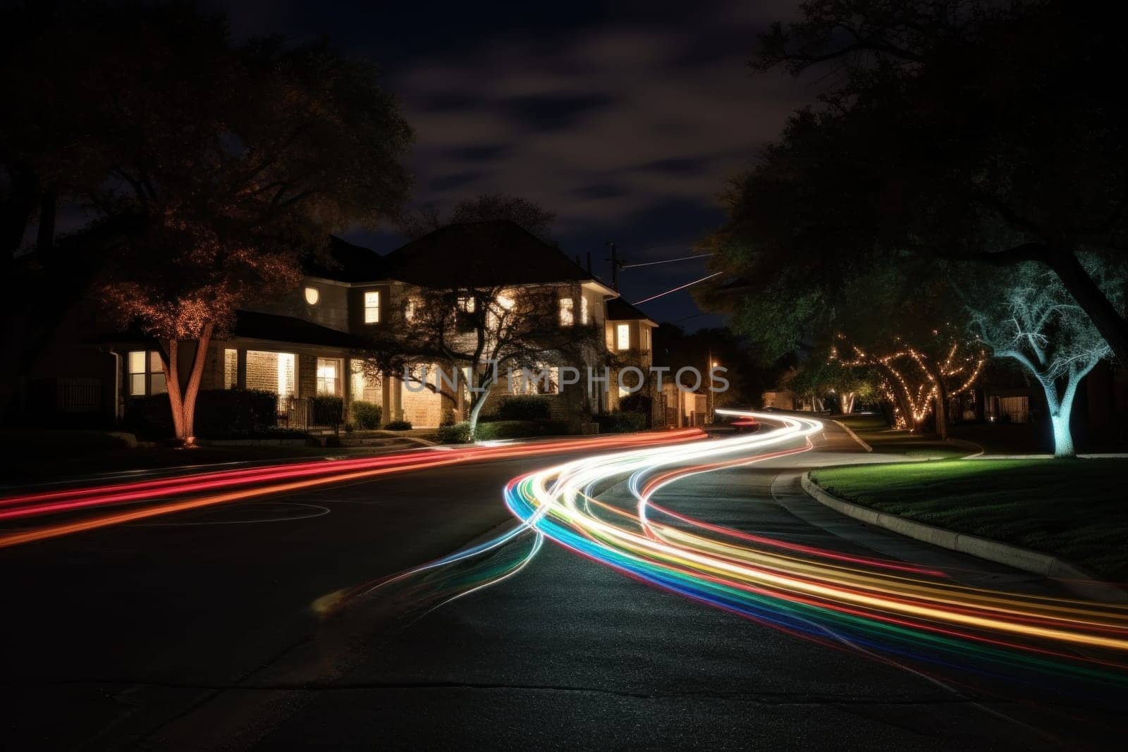 fiber optic speed line, image of modern city network communication concept.