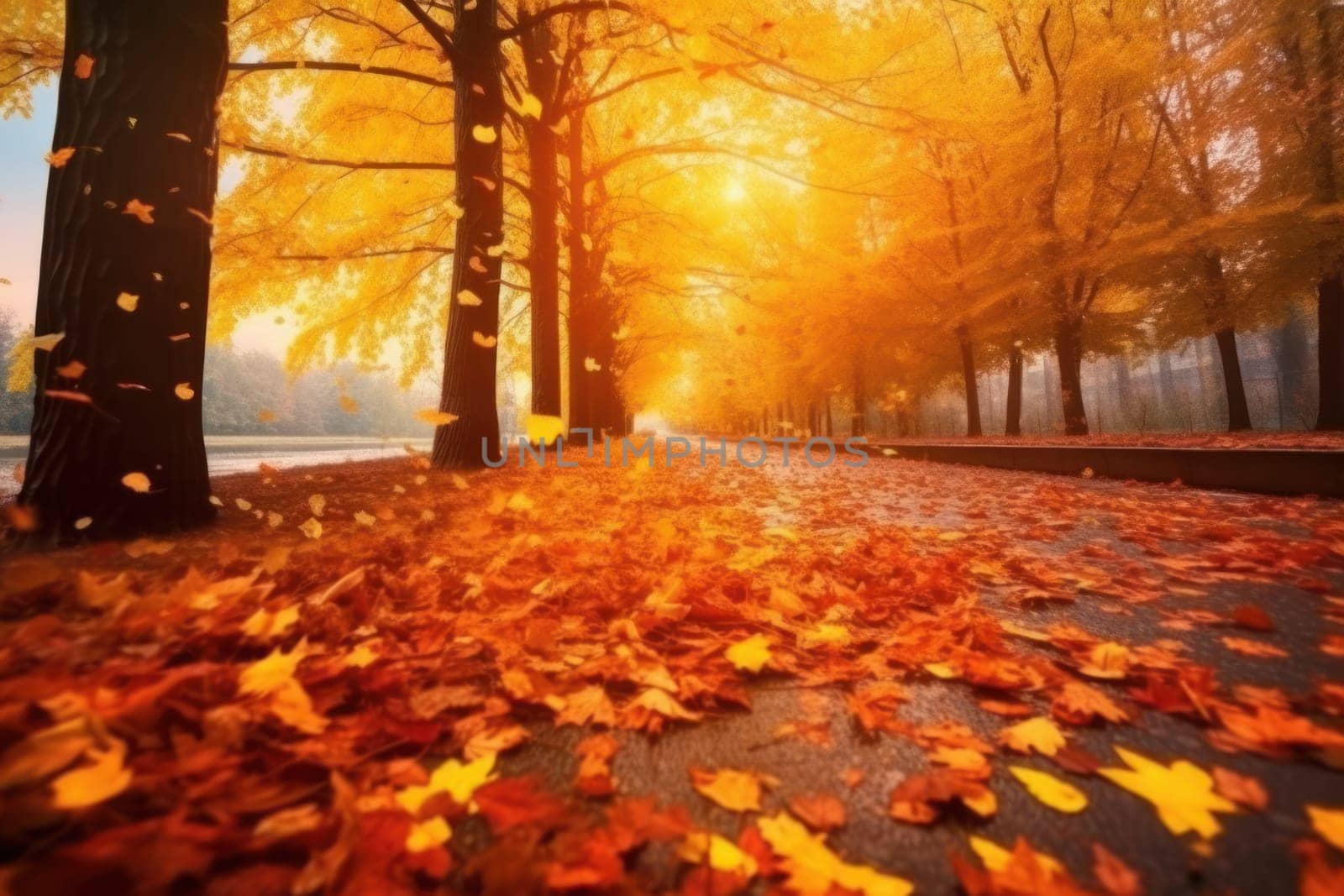 Beautiful autumn landscape Generative AI.