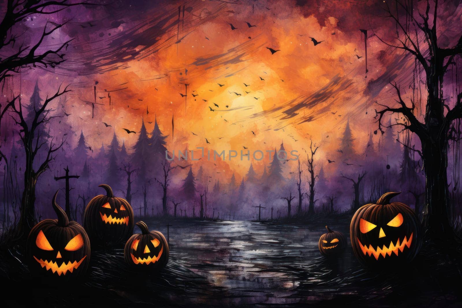 abstract halloween wallpaper or poster illustrations.