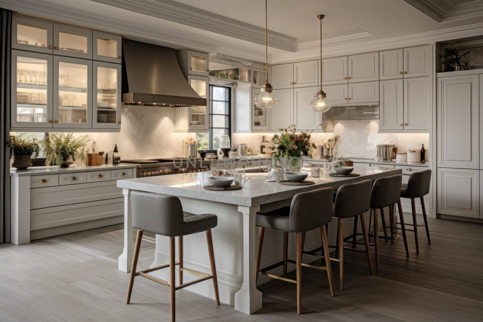 Luxurious Custom Residential Kitchen Upgrade Interior Generative AI.