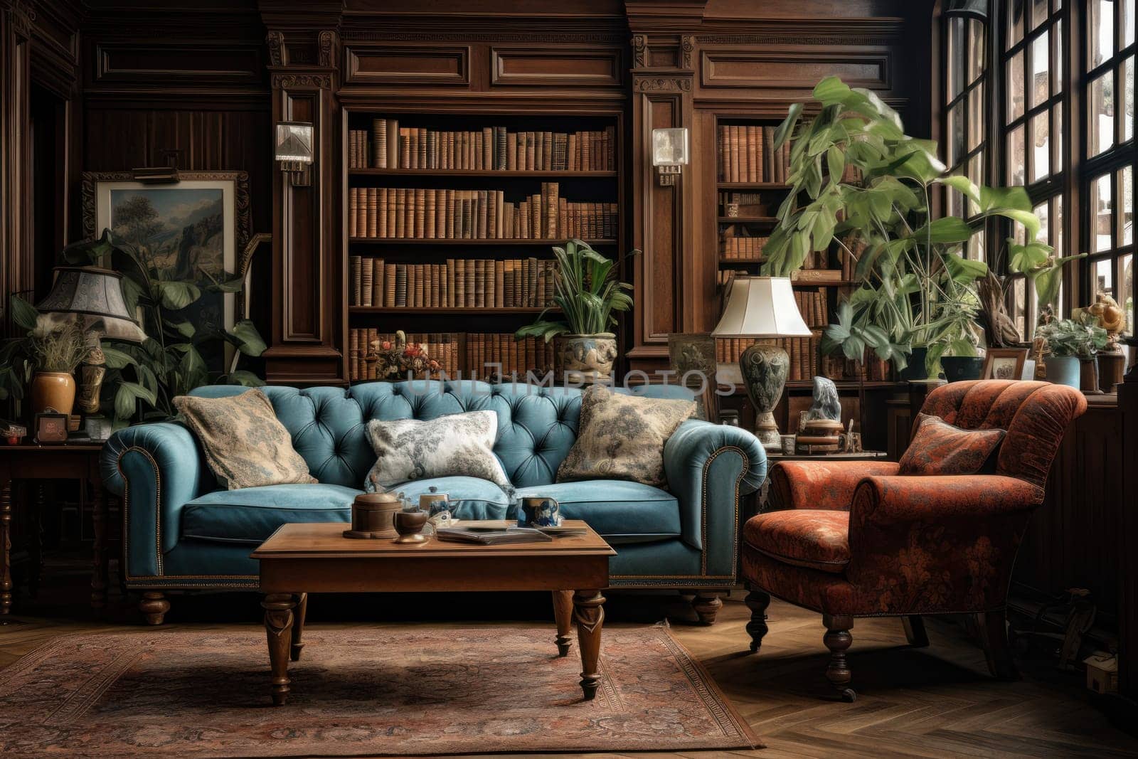 Classic living room Generative AI.