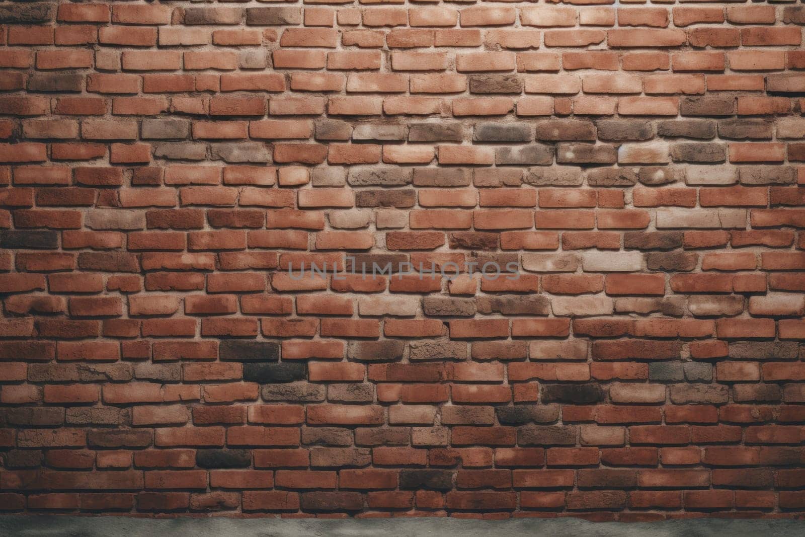 Wide Angle Vintage Red Brick Wall Background.