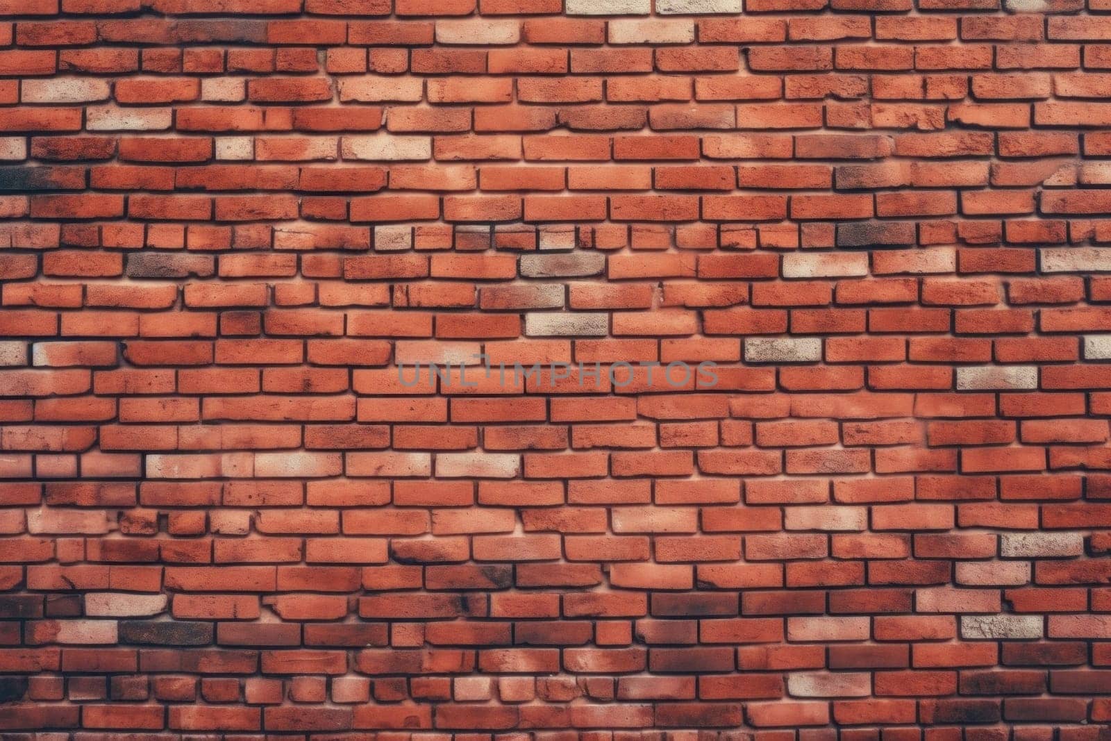 Wide Angle Vintage Red Brick Wall Background.