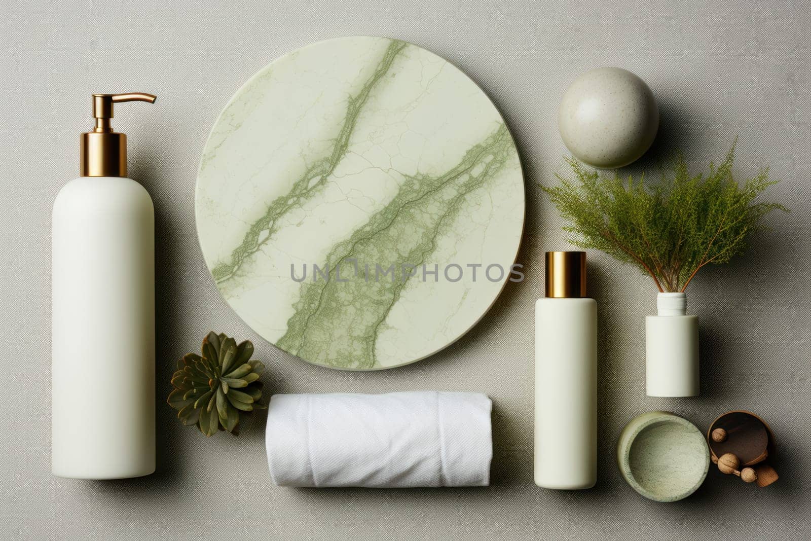 3D render individual skincare product package white blank mockup Generative AI.
